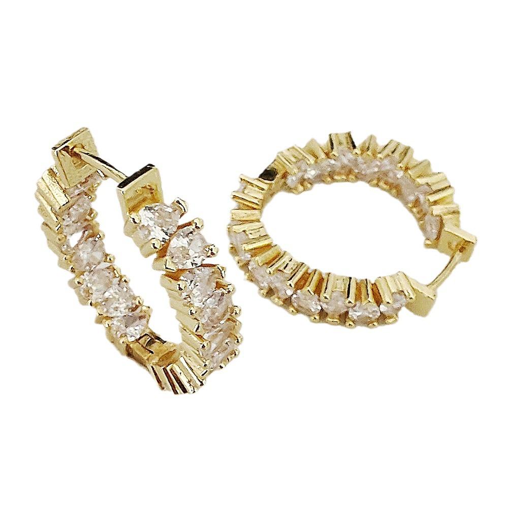Luxury Gold Cubic Zirconia Earrings for Women - Wedding & Party Jewelry E6481