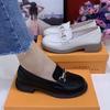 Autumn Fashion Soft Leather Loafers Versatile British Style Soft Bottom Soft Surface One Pedal Flat Bottom Women Comfortable