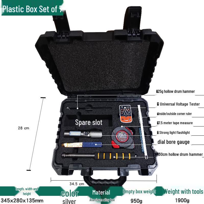 Professional Multifunctional Empty Drum Inspection Tool Set with 2m Straight Edge and Toolbox