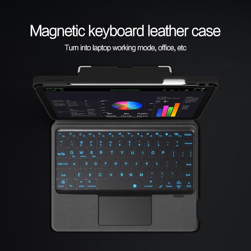 Magic Bluetooth Keyboard-deksel for iPad Pro 11 12.9 2021 2020 10.9 Air 4th 5th Generation 2022 nettbrett med bakgrunnsbelysning Smart Cover