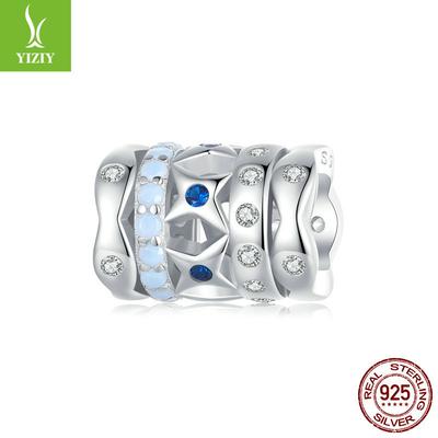 Blauer Stern DIY Armband Halskette Perlen, Traum Romantischer Stern S925 Silber Perlen Zubehör