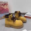 2025 autumn new tooling rhubarb boots Martin boots women's yellow short boots thick-soled high-top British wind locomotive boots tide