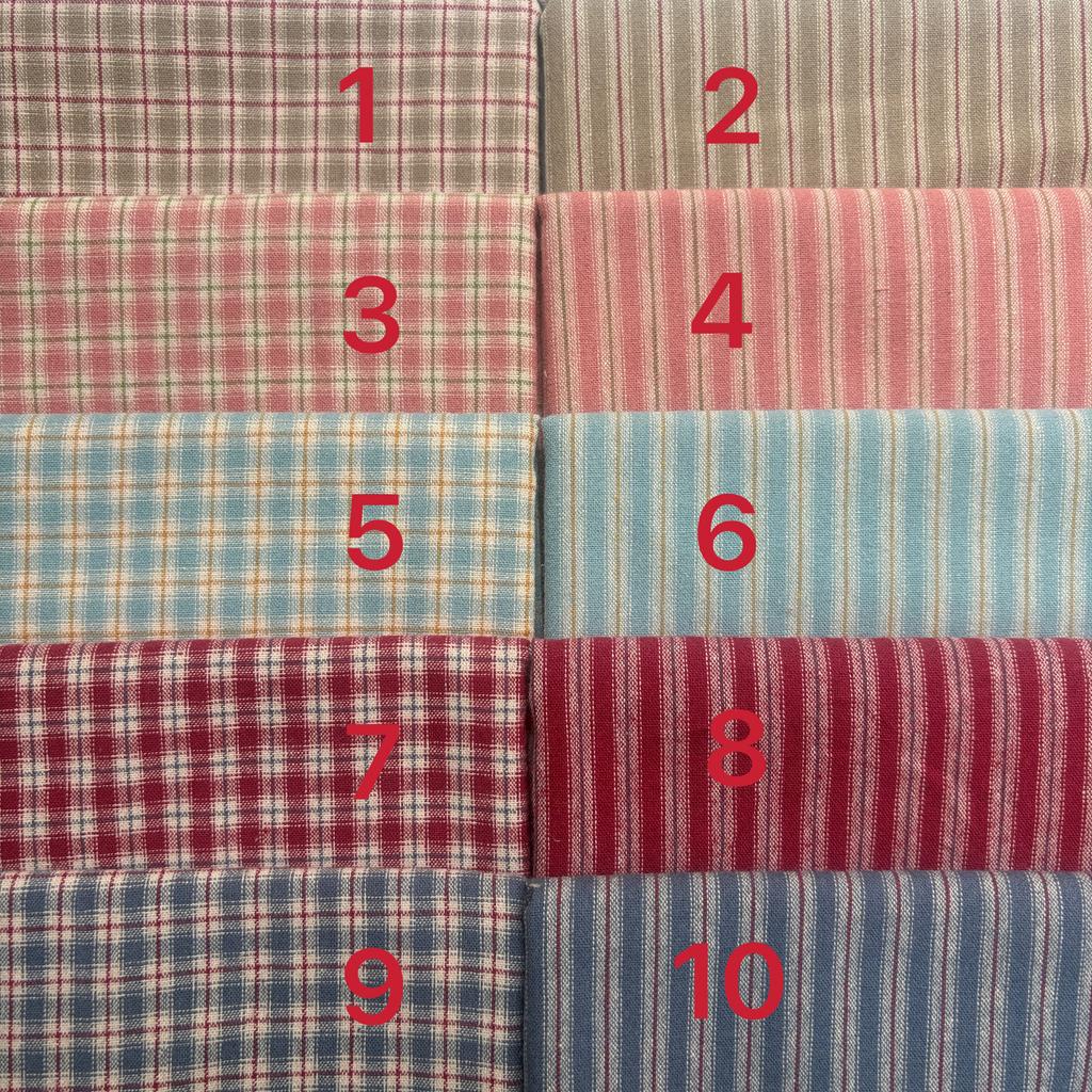 בד משבצות פסים 13 צבעים בד יפני צבוע בחוט בד DIY תפירה ידנית טלאים חבילת בד 100% כותנה