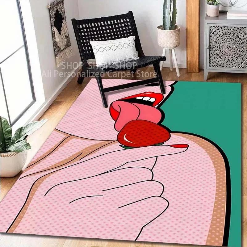 6 Style Fashion Sexy Lips Pattern Carpet for Living Room Bedroom Bedside Floor Mat Cloakroom Modern Home Area Decor Large Size