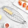 Roasting Fish Grilling Basket Vegetable with Folding Handle DIY Flexible Nonstick Outdoor Barbecue Tool Portable Burger Mesh BBQ