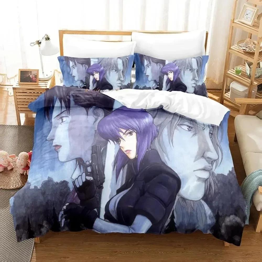 Ghost In The Shell Bedding Set Single Twin Full Queen King Size Bed Set Adult Kid Bedroom Duvetcover Sets 3D Anime Bed Sheet Set