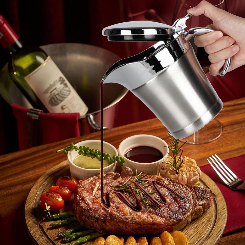 Termiczne sosjerki z podwójnymi ściankami ze stali nierdzewnej, pojemniki na sos pomidorowy, duża pojemność, tubka na przyprawy z pokrywką na zawiasach