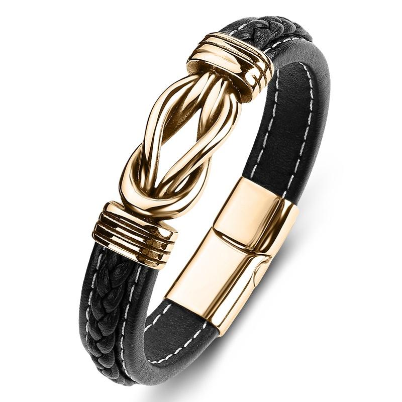 2026 Men s 8-character Gold Bracelet, European and American High-quality Jewelry 16.5CM