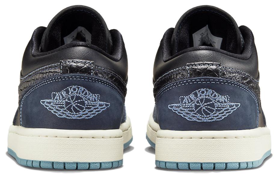 Jordan 1 Low SE Black Dark Obsidian Snakeskin Women's FJ5478-010