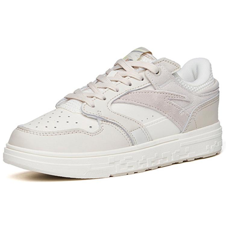 New Anta Slip Resistant Shock Absorbers With Abrasion Resistant Properties Low Top Skateboard Shoes Women's Gray White 122218050-6