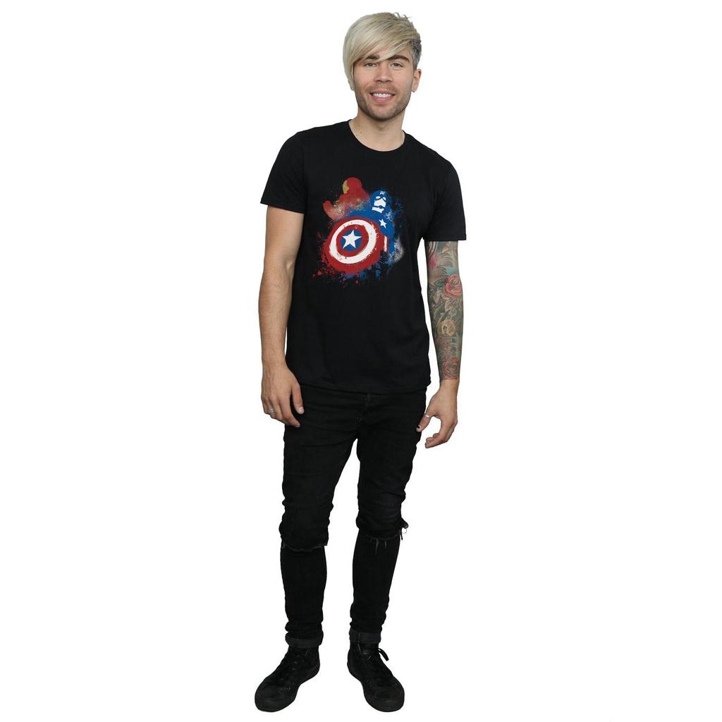 Marvel Mens Captain America Civil War Painted Vs Iron Man T-Shirt