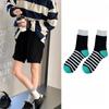 Women's Long Socks, Striped Spring and Summer Thin Cotton Pure Socks, Girls' School Style White Mid-calf Socks