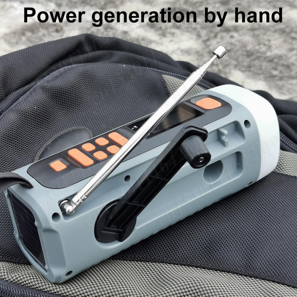 Portable DAB FM Radio Solar Hand Crank Radio with Flashlight BT Speaker Rechargeable Emergency Weather Radio for Outdoor Camping