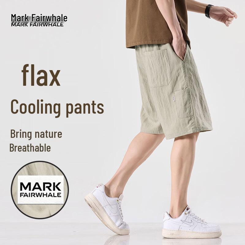 

MARK FAIRWHALE Men s 2026 Summer Lyocell Linen Blend Shorts L