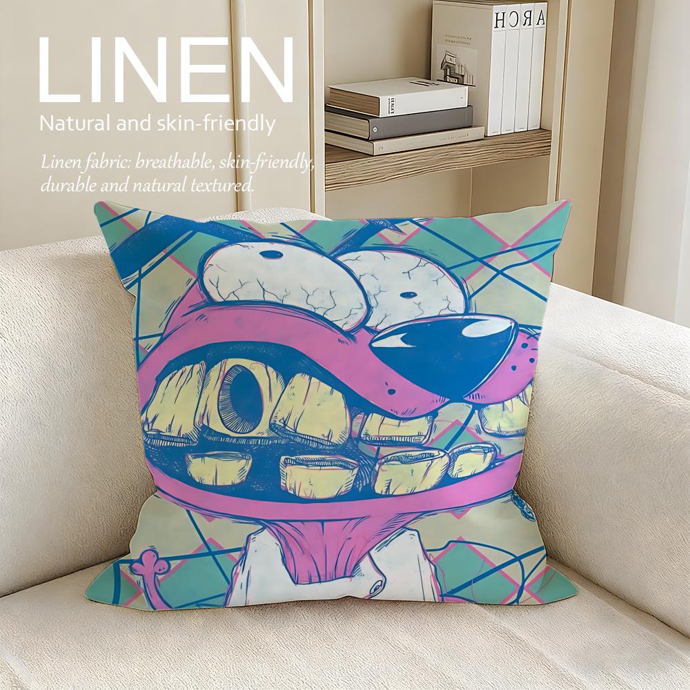 Animation Courage Dog Cushion Cover Pillowcase Set Pcs X X Breathable Washable Sofa Cushion Cover