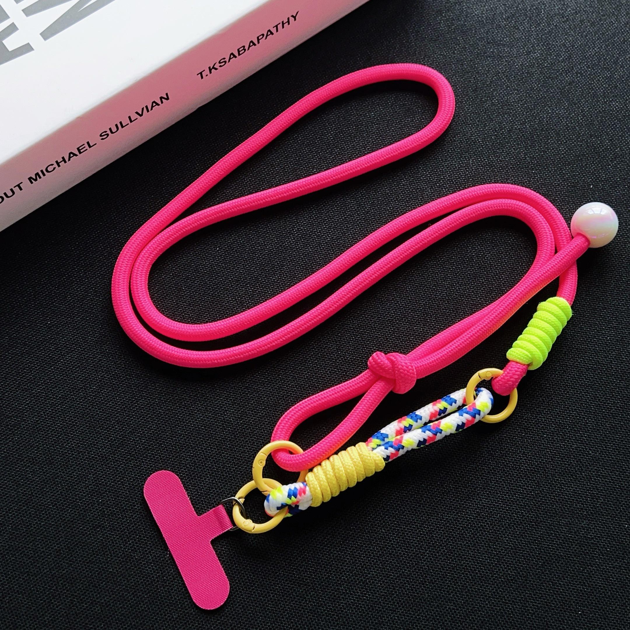 

DIY Two-In-One Adjustable Mobile Phone Lanyard, Crossbody Long Rope, Wrist Short Rope, Multi-Functional Pearl Accessory Lanyard Polyester / Nylon розы красного