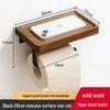 Black Walnut Wood Toilet Paper Holder with Storage Rack - Wall-Mounted Tissue Dispenser for Bathroom and Hotel Use