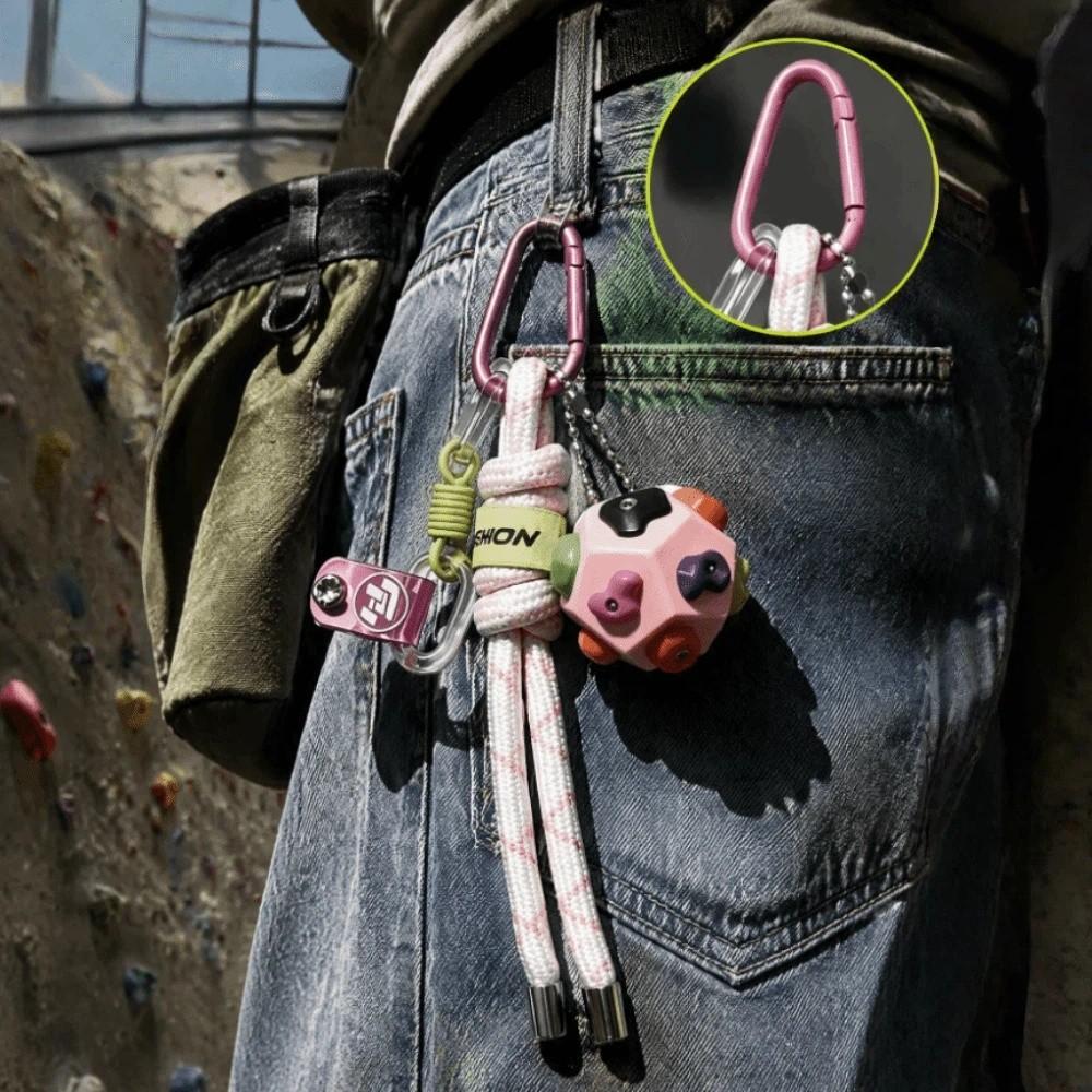 Colorful Climbing Ball Keychain Funny Climbing Equipment Keyring Climbing Series Bag Pendant Gift