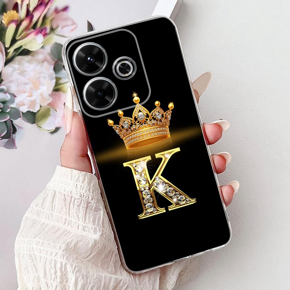 For Xiaomi Redmi 13 Case New Letters Cover 6.79'' Clear Silicone Soft TPU Phone Case For Xiaomi Redmi 13 Redmi13 Back Cover Bags