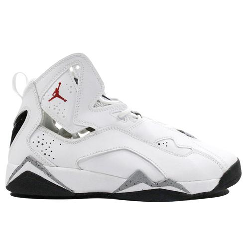 Air Jordan True Flight Grade School 'White' (Unisex) White / Gym Red-black-wolf Grey Vintage Basketball Shoes 343795 121
