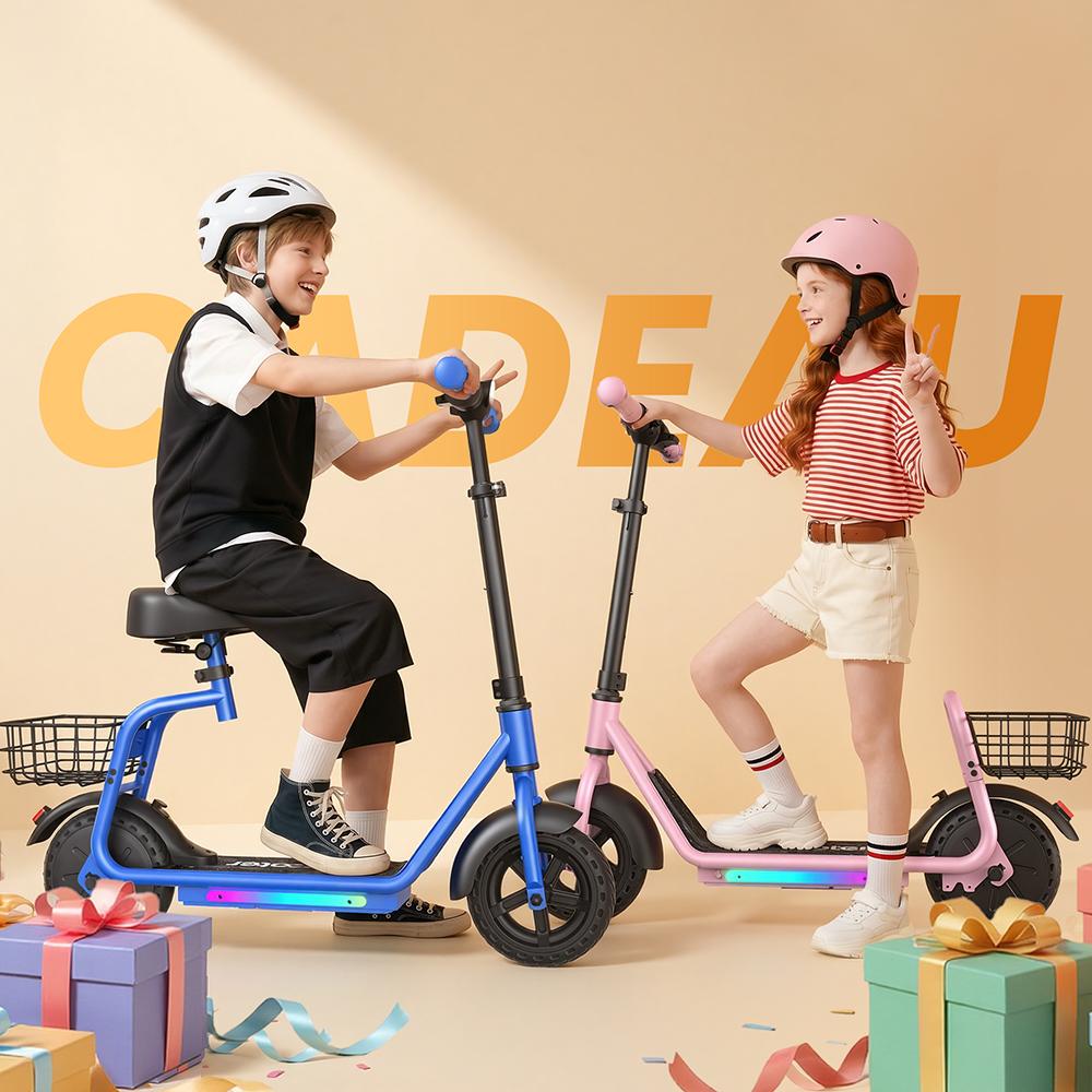 iScooter IK7 Kids Electric Scooter 250W 4.5Ah 8.5''Tires Removable Seat APP Control 3-Speed Rang 11-15KM Electric Scooter for Kids