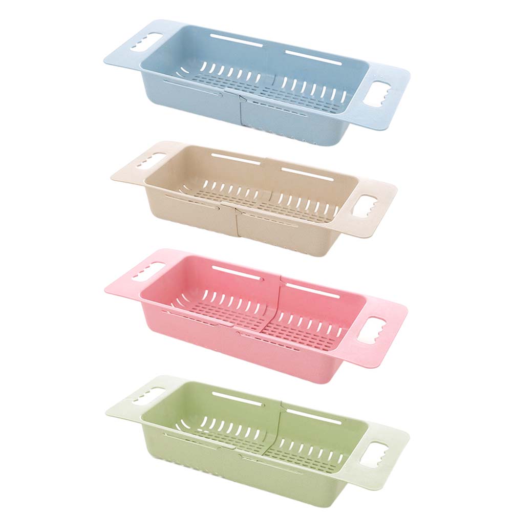 1PC Scalable Drain Rack Fruit Vegetable Drainer Basket Kitchen Tool