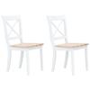 VidaXL 2x Solid Hevea Wood Dining Chairs Dining Room Chairs Meal Chairs Kitchen Chairs Home Interior 247358