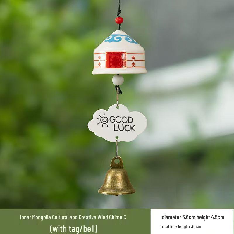 Yurt Ceramic Wind Chime Pendant - Balcony & Living Room Decoration