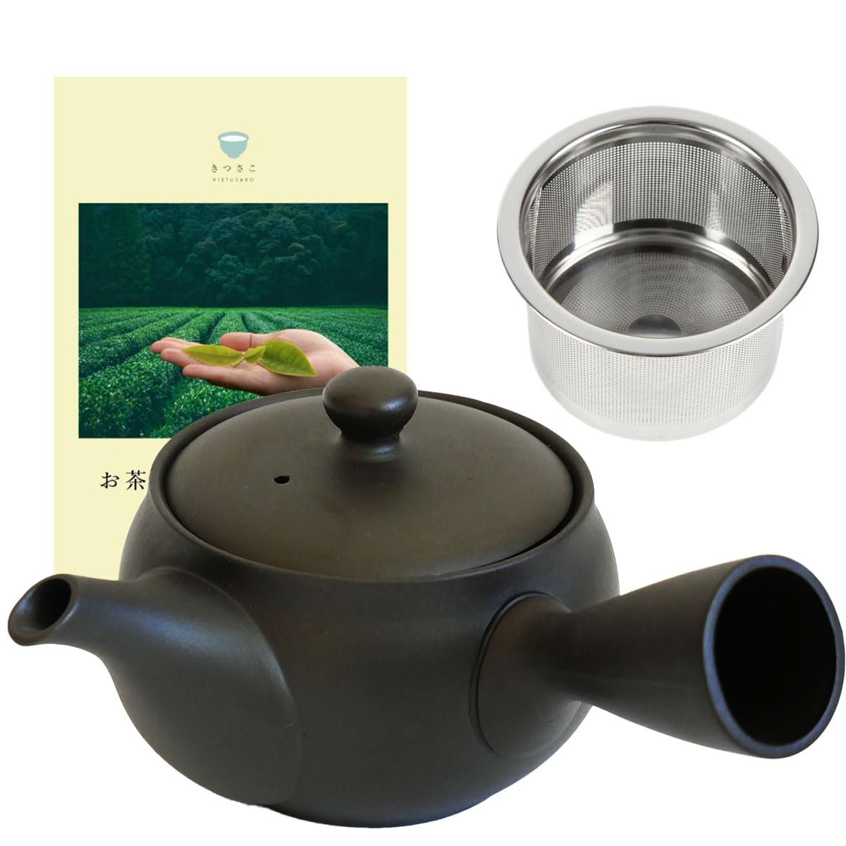 

чайник Shinmori от Kitsusako Tokoname ware Чайник, который придает мягкий вкус, может быть глубоким, сделанным в Японии [Легко моется] /300 мл вкус, приготовленный на пару, (черная грязь)