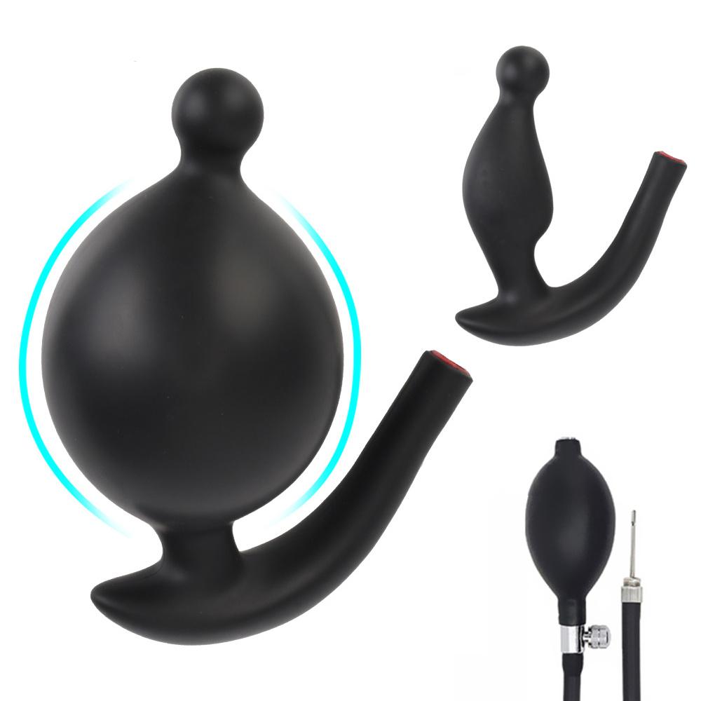 Double Layer Inflated Dildo Pump Silicone Anal Dilator Super Big Anus Butt Plug Prostate Massage Extender Dilatador Sex Toys