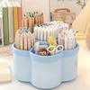 1 Rotating Desktop Organizer Pen Holder Multi-Compartment Storage Box