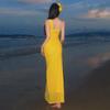 Seaside Vacation Sexy Hottie Slanted Shoulder Tube Top Dress Waist Hip Beach Dress Women