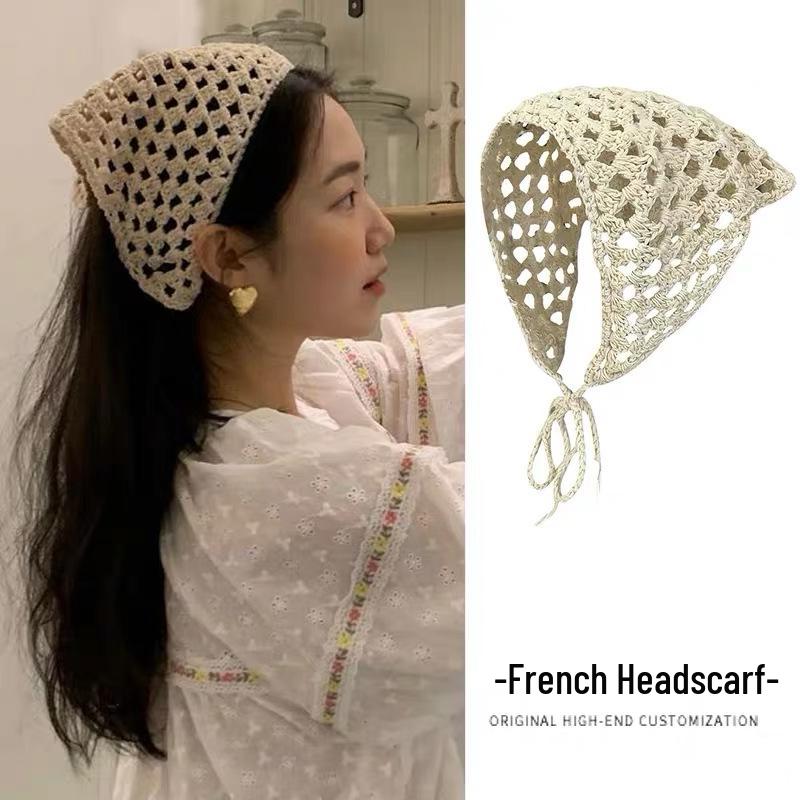 

Французский кружевной платок-бандана: Летние шелковые резинки для волос и аксессуары-повязки на голову