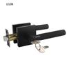 Matte Black Zinc Alloy Indoor Door Lever Lock with Knurled Handle Pattern