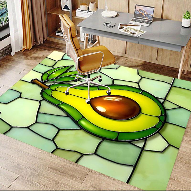 1PC Avocado Stained Glass Non-Slip Floor carpet, suitable for Office, bedroomand playrooms. It can also be used as a sofa footrest cover-T65