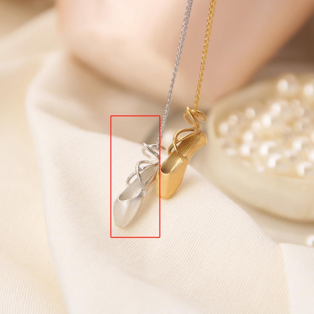 

ANENJERY Ожерелье с подвеской в виде балетных туфель для женщин и девочек, роскошный нишевый дизайн, темперамент, ювелирные изделия, подарок, оптовая продажа серебряный