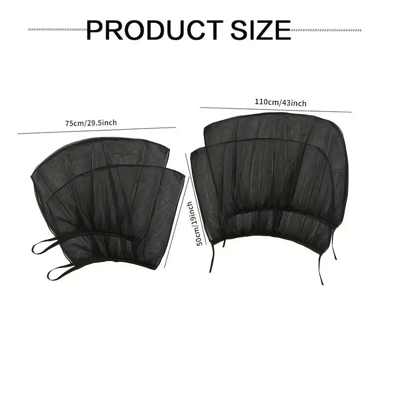 4-Piece Premium Car Window Sunshade Net Set - UV Protection and Privacy, Universal Fit Front and Rear Curtains