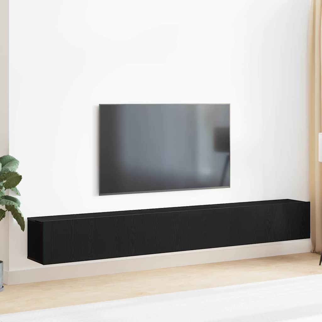 TV Cabinet Set 3 pcs Black Oak Effect 80 x 30 x 30 cm