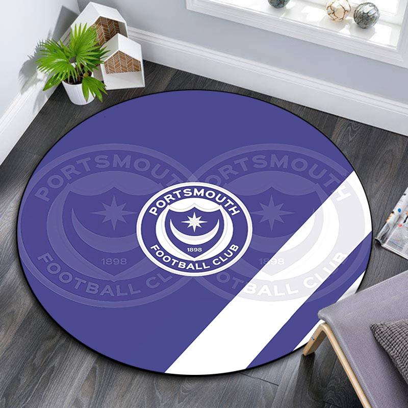 Portsmouth FC Art Pattern Round rug,Carpet Rug for Living Room Bedroom Playroom ,Non-slip Floor Mat,Holiday Gifts and Birthday Gifts.