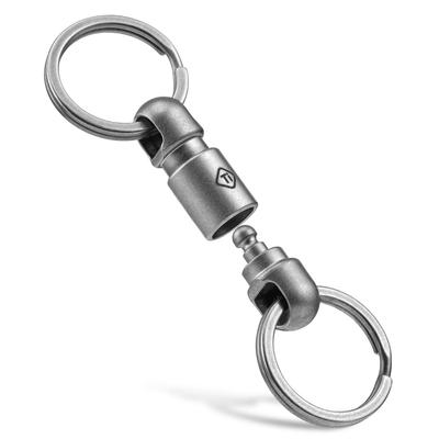 MecArmy Small Titanium CH24 Quick Release Keychain with Key Ring, 360° Rotation, Ultra Lightweight, Detachable Releaser, One-Touch, Rust-Resistant, Ke
