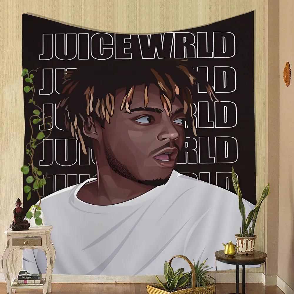 1PC Juice Wrld Tapestry Printed Large Wall Tapestry Art Science Fiction Room Home Decor Decor Blanket