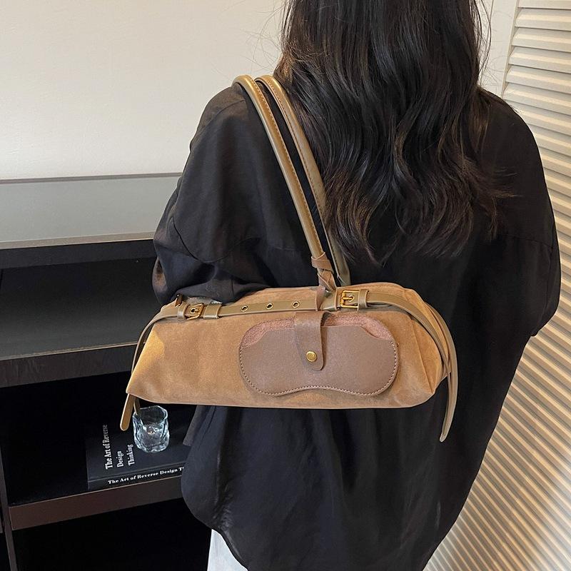 Bolso Baguette Retro Francés de Nicho, Bolso Versátil de Hombro Único para Otoño e Invierno, Bolso de Axila para Mujer