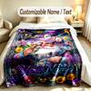 Fantasy Magic Theme Custom Blanket Personalized Name & Text Customized Soft Warm Throw Blanket Home Decor