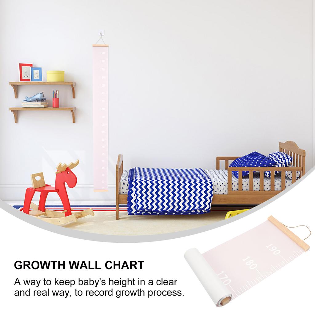 Decor Children's Room Hanging Ruler Height Growth Chart Removable Canvas Wall Baby