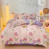 Skin-friendly Cotton Plant Cashmere Thickened Sanded Four-piece Bedding Set Dormitory Three-piece Set Bed Sheet Quilt Cover