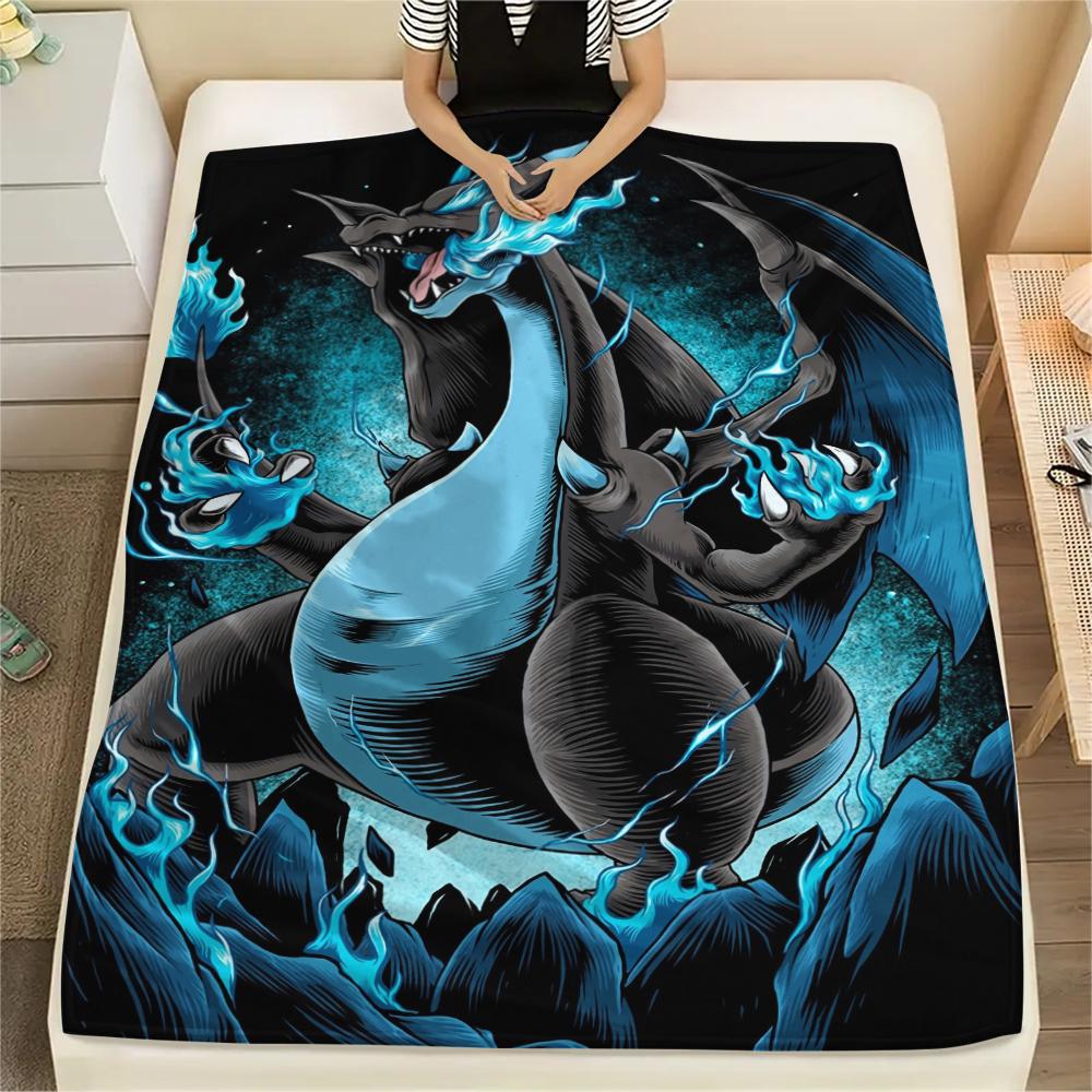 Coperta in Flanella con Fantasia Charmander, Alta Qualità, Confortevole per Tutte le Stagioni, Decorazione per la Casa, Calore e Comfort, Perfetta per Regali.