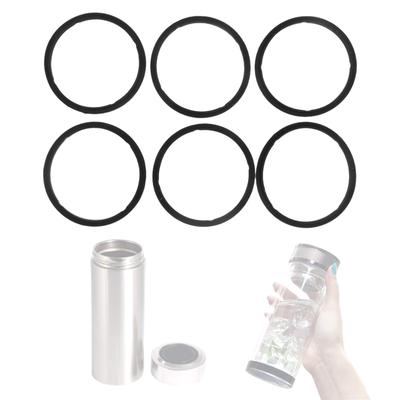Set of 6 Cup Lid Replacement Set Colorful Water Bottles Lid Gasket Silicone Cup Seal Rings Replacements Glass Cup Gasket
