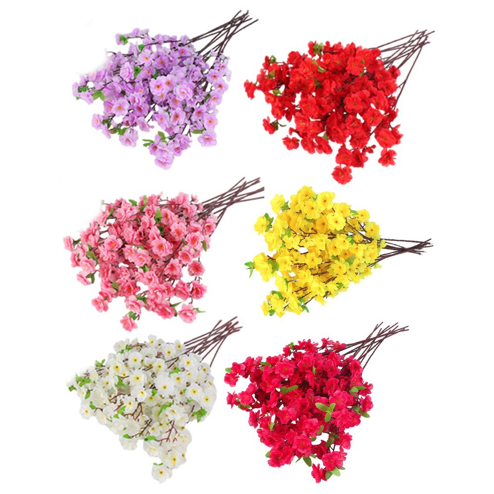 Peach Artificial Flowers Bouquet For Garden Party Wedding Marriage Decoration Home Room Decor Fake Flowers Table Vase Ornament