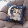 Galaxy Kitten Print Square Throw Pillow Cases Pattern Cushion Cover Suitable For Sofa Bedroom Car Pillow Cover