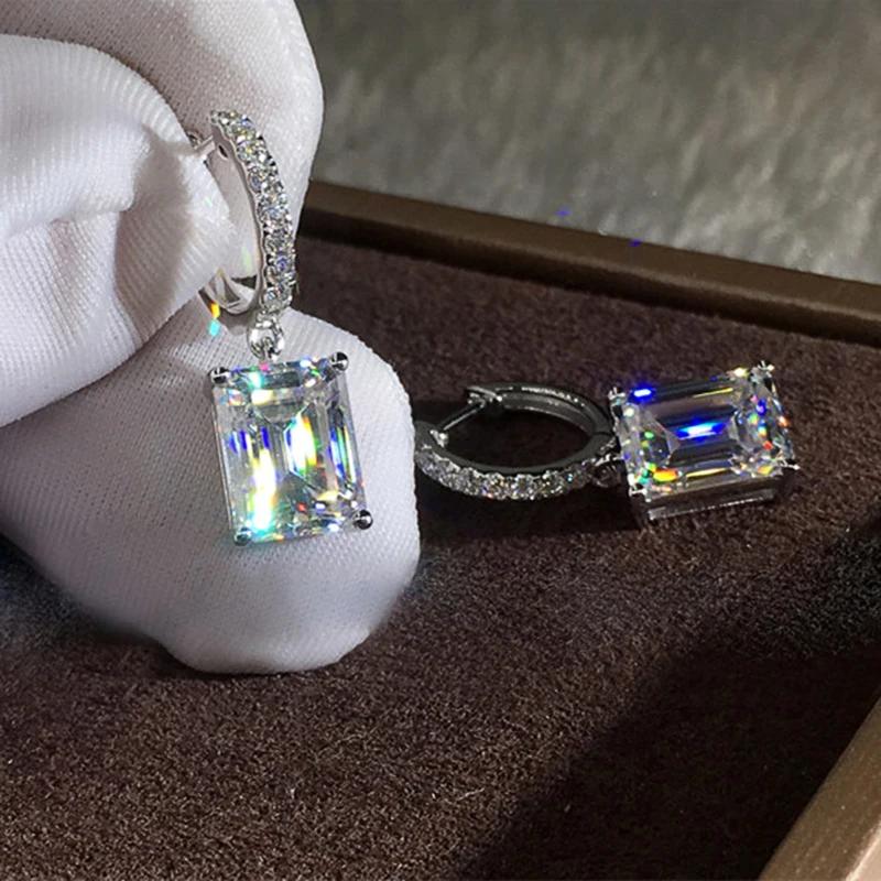 

New Square Princess Cut Zircon Stone Drop Earring for Women Simple Design Elegant Lady Accessories Wedding Band Zircon Hot